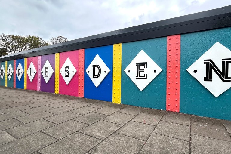 Photo of "Welcome to Harlesden" bridge painted in 2024