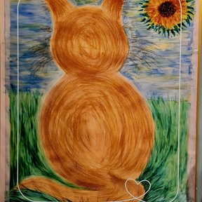 The Cat and the sunflower