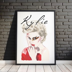 Limited Edition Kylie Minogue "2 Hearts" A3 Black Chrome Foil Print