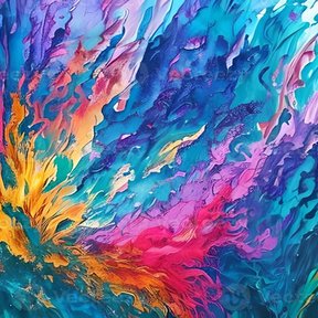 A mass of many painted colours